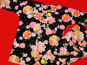 義若オリジナルの鯉口シャツ ダボシャツ 激安セール 舞妓桜(黒)